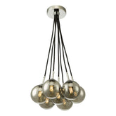 Elpis 7 Light Cluster Pendant Polished Chrome Smoked Glass Dar Lighting